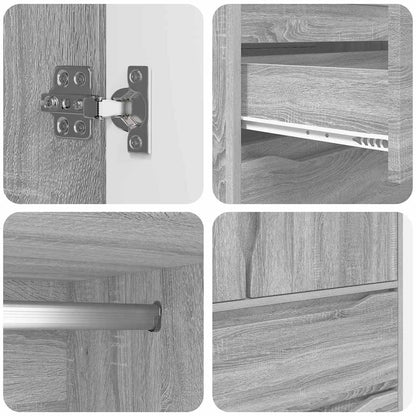 Badezimmerschrank mit Speicher Graues Sonoma 79,5 x 49 x 156 cm