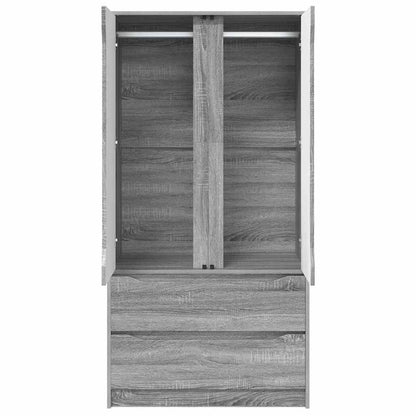Badezimmerschrank mit Speicher Graues Sonoma 79,5 x 49 x 156 cm