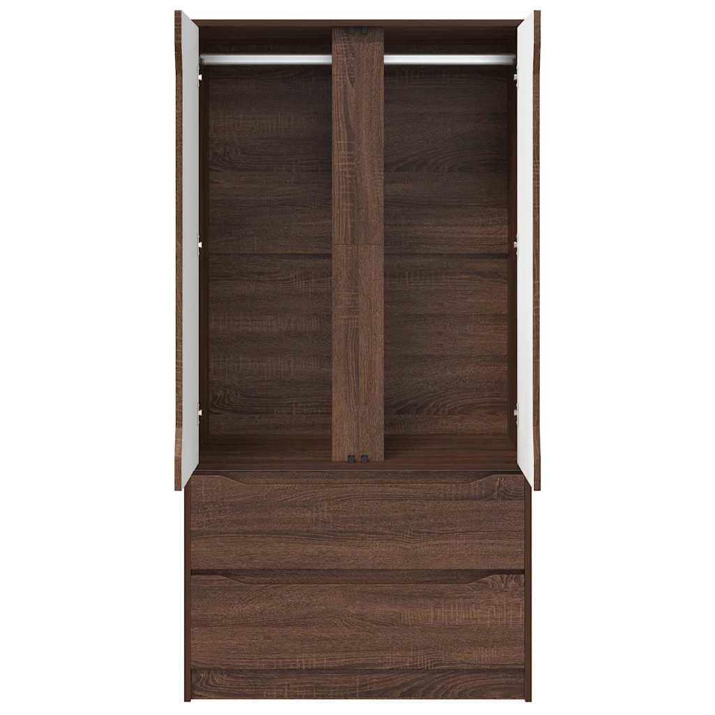 Badezimmerschrank mit Tür Braun Eichen-Optik 79,5 x 49 x 156 cm