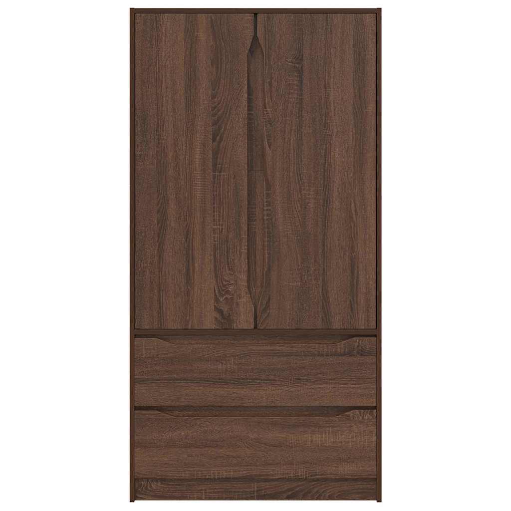 Badezimmerschrank mit Tür Braun Eichen-Optik 79,5 x 49 x 156 cm