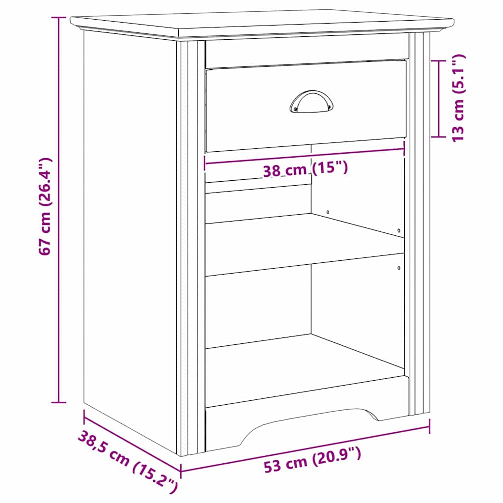 Nachttisch BODO Honigbraun 53 x 38,5 x 67 cm Holzwerkstoff