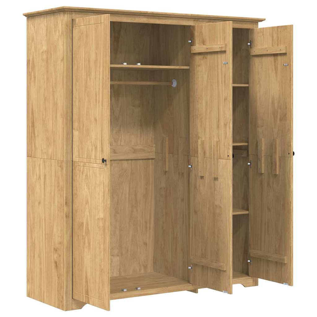 Kleiderschrank mit Speicher BODO Honigbraun 146 x 53,5 x 173 cm