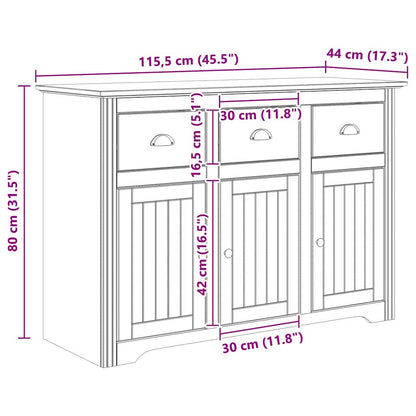 vidaXL Sideboard BODO Honigbraun 115,5 x 44 x 80 cm Holzwerkstoff
