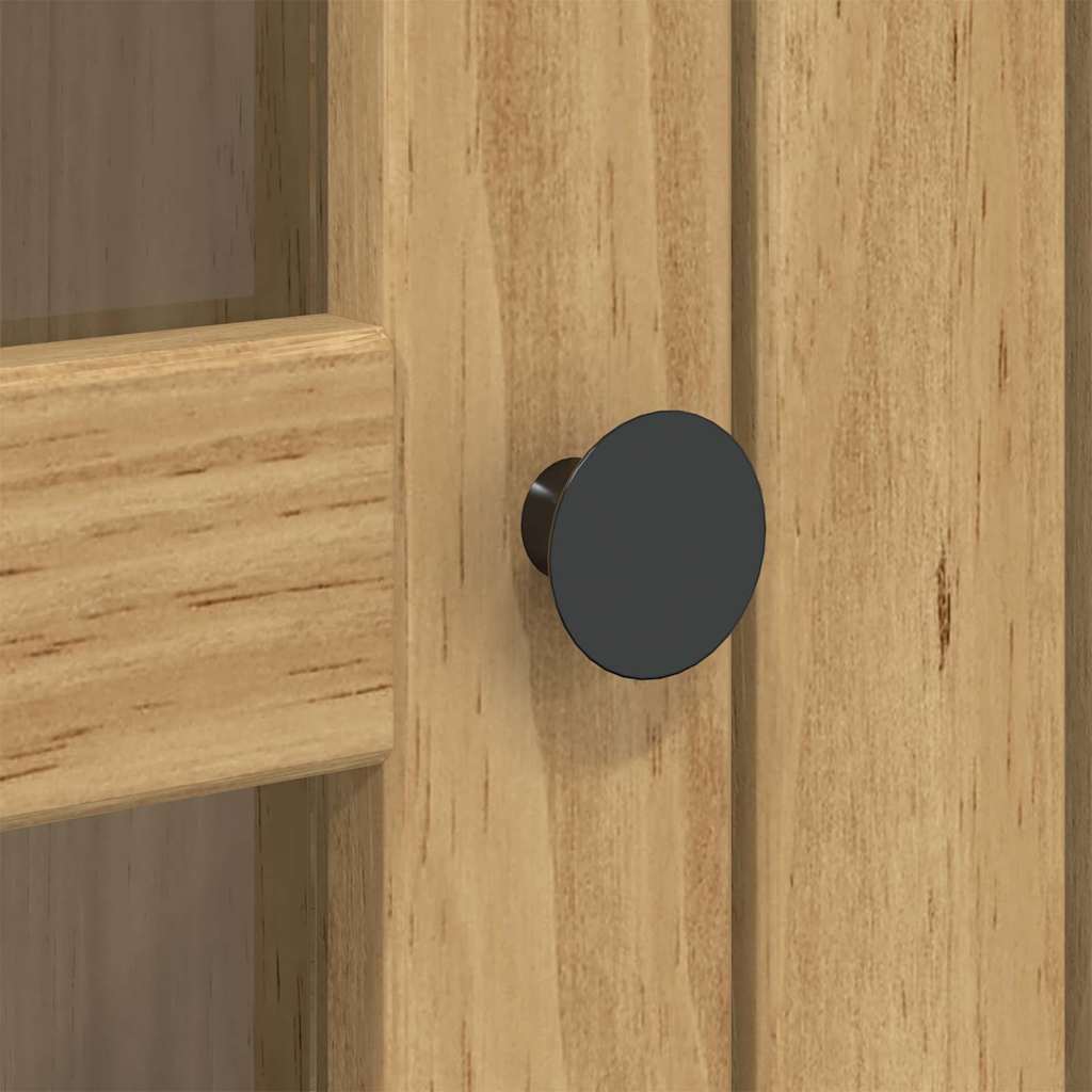 vidaXL Schrank mit Glastüren BODO Honigbraun 115,5 x 38,5 x 117,7 cm