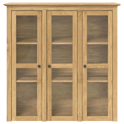 vidaXL Schrank mit Glastüren BODO Honigbraun 115,5 x 38,5 x 117,7 cm