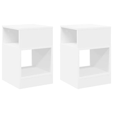 vidaXL Beistelltisch 2 pcs Weiß 30,5 x 30 x 45 cm Holzwerkstoff