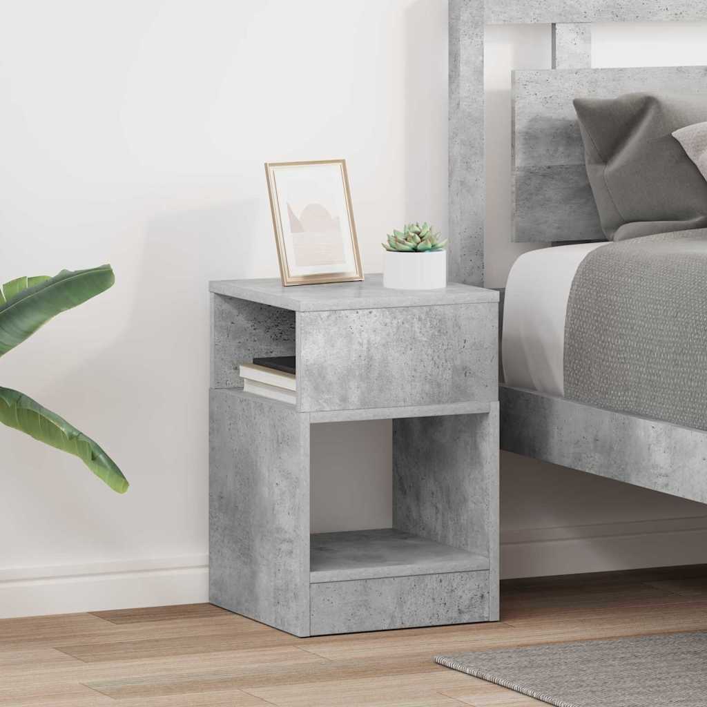 vidaXL Beistelltisch 2 pcs Beton Grau 30,5 x 30 x 45 cm Holzwerkstoff