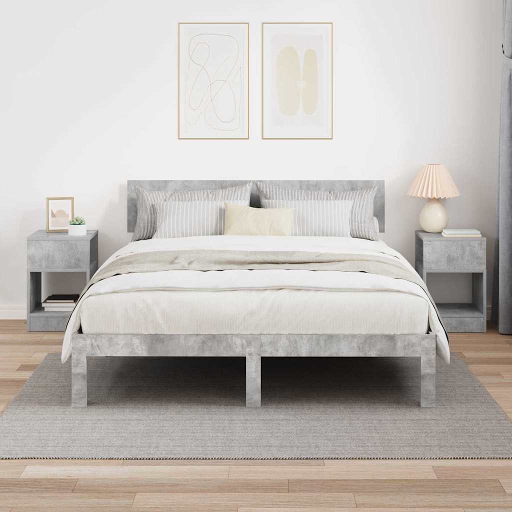 vidaXL Beistelltisch 2 pcs Beton Grau 30,5 x 30 x 45 cm Holzwerkstoff