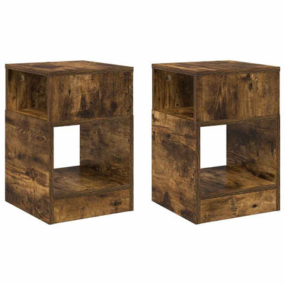 vidaXL Beistelltisch 2 pcs Geräucherte Eiche 30,5 x 30 x 45 cm