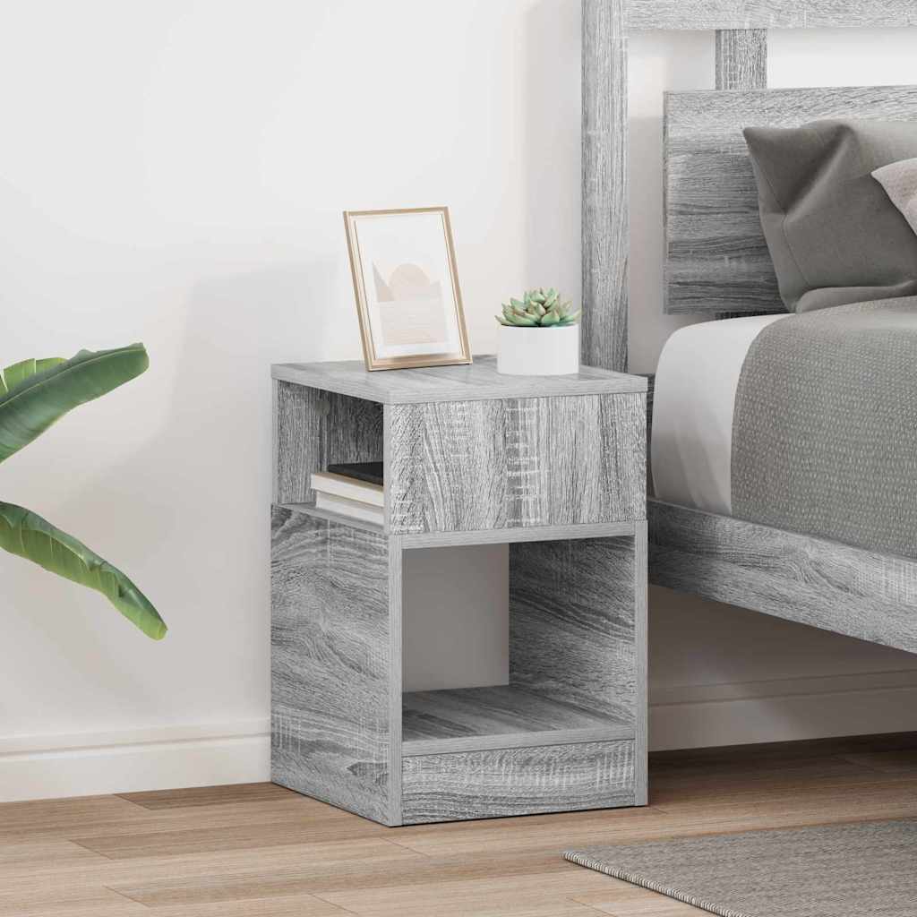 vidaXL Beistelltisch 2 pcs Graues Sonoma 30,5 x 30 x 45 cm