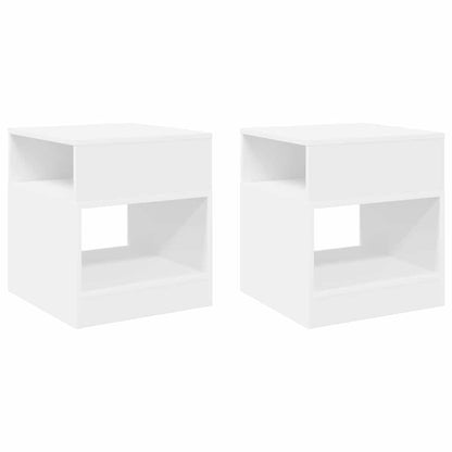 vidaXL Beistelltisch 2 pcs Weiß 40,5 x 40 x 45 cm Holzwerkstoff