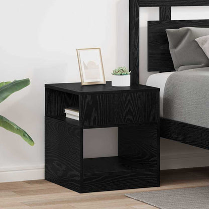 vidaXL Tables d'appoint 2 pcs Noir aspect chêne 40,5 x 40 x 45 cm