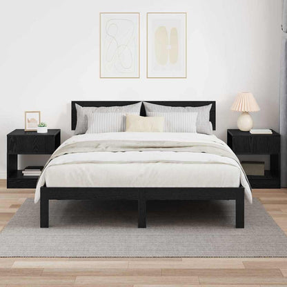 vidaXL Tables d'appoint 2 pcs Noir aspect chêne 40,5 x 40 x 45 cm