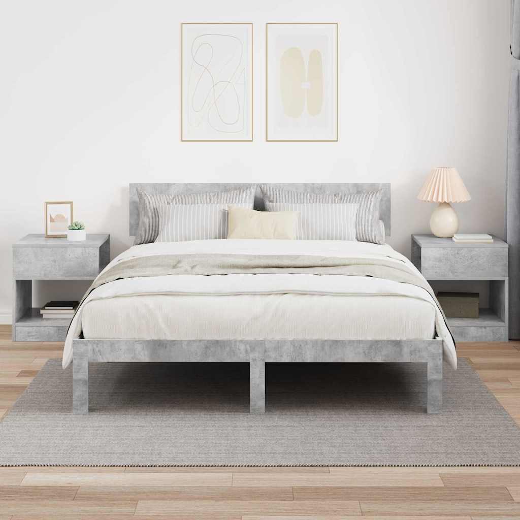 vidaXL Tables d'appoint 2 pcs Gris béton 40,5 x 40 x 45 cm Bois d'ingénierie