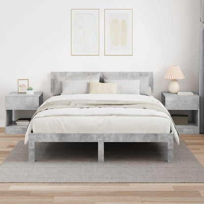 vidaXL Tables d'appoint 2 pcs Gris béton 40,5 x 40 x 45 cm Bois d'ingénierie