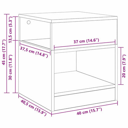vidaXL Tables d'appoint 2 pcs Gris béton 40,5 x 40 x 45 cm Bois d'ingénierie
