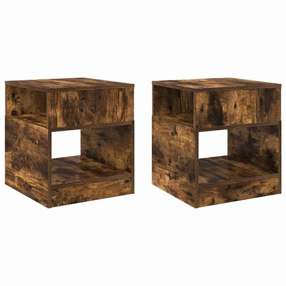 vidaXL Tables d'appoint 2 pcs Chêne fumé 40,5 x 40 x 45 cm