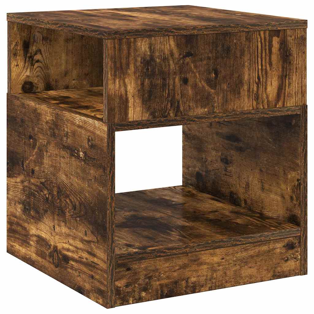 vidaXL Tables d'appoint 2 pcs Chêne fumé 40,5 x 40 x 45 cm