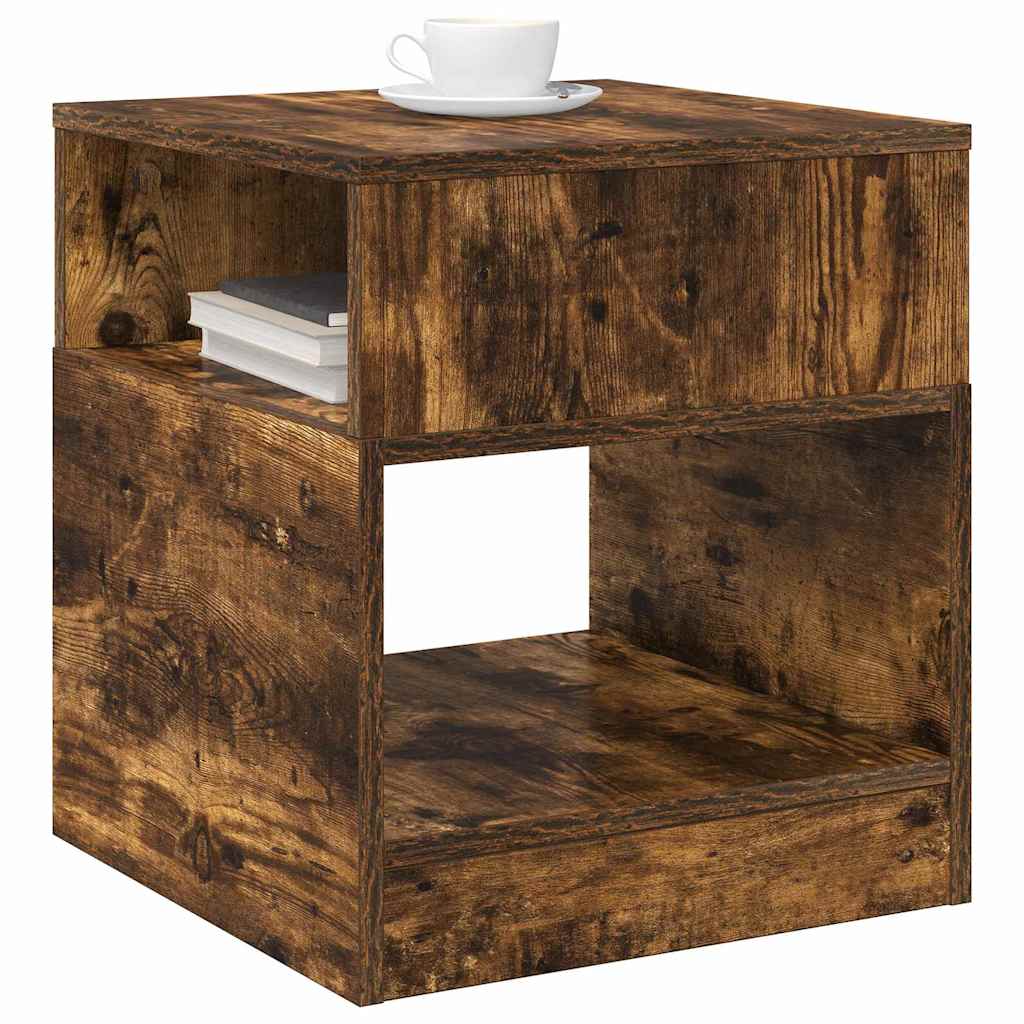 vidaXL Tables d'appoint 2 pcs Chêne fumé 40,5 x 40 x 45 cm