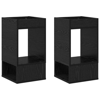 vidaXL Beistelltisch 2 pcs Schwarz Eichen-Optik 30 x 30 x 56 cm
