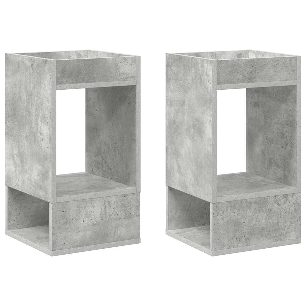 vidaXL Beistelltisch 2 pcs Beton Grau 30 x 30 x 56 cm Holzwerkstoff
