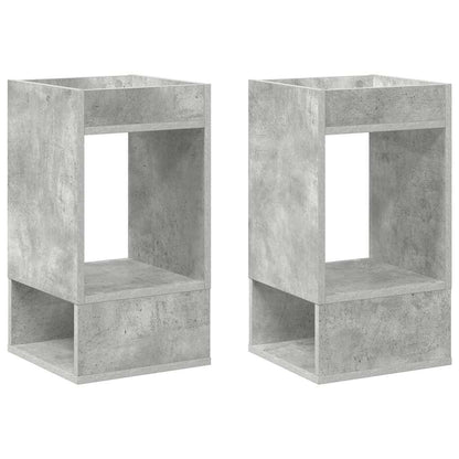 vidaXL Beistelltisch 2 pcs Beton Grau 30 x 30 x 56 cm Holzwerkstoff