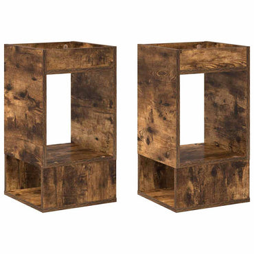vidaXL Beistelltisch 2 pcs Geräucherte Eiche 30 x 30 x 56 cm