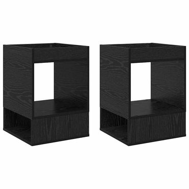 vidaXL Beistelltisch 2 pcs Schwarz Eichen-Optik 40 x 40 x 56 cm