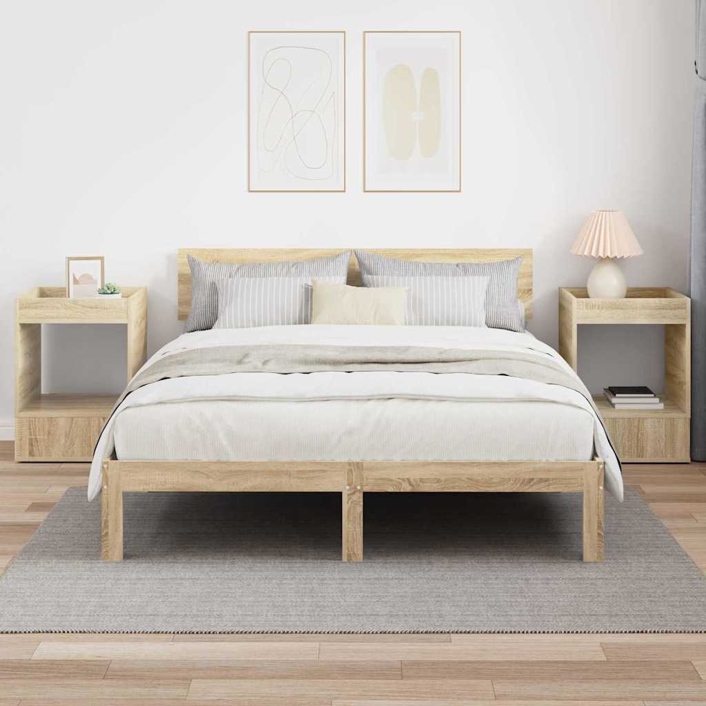 vidaXL Beistelltisch 2 pcs Sonoma-Eiche 40 x 40 x 56 cm Holzwerkstoff