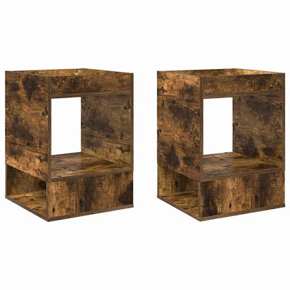 vidaXL Beistelltisch 2 pcs Geräucherte Eiche 40 x 40 x 56 cm