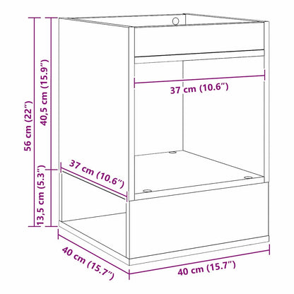 vidaXL Beistelltisch 2 pcs Geräucherte Eiche 40 x 40 x 56 cm