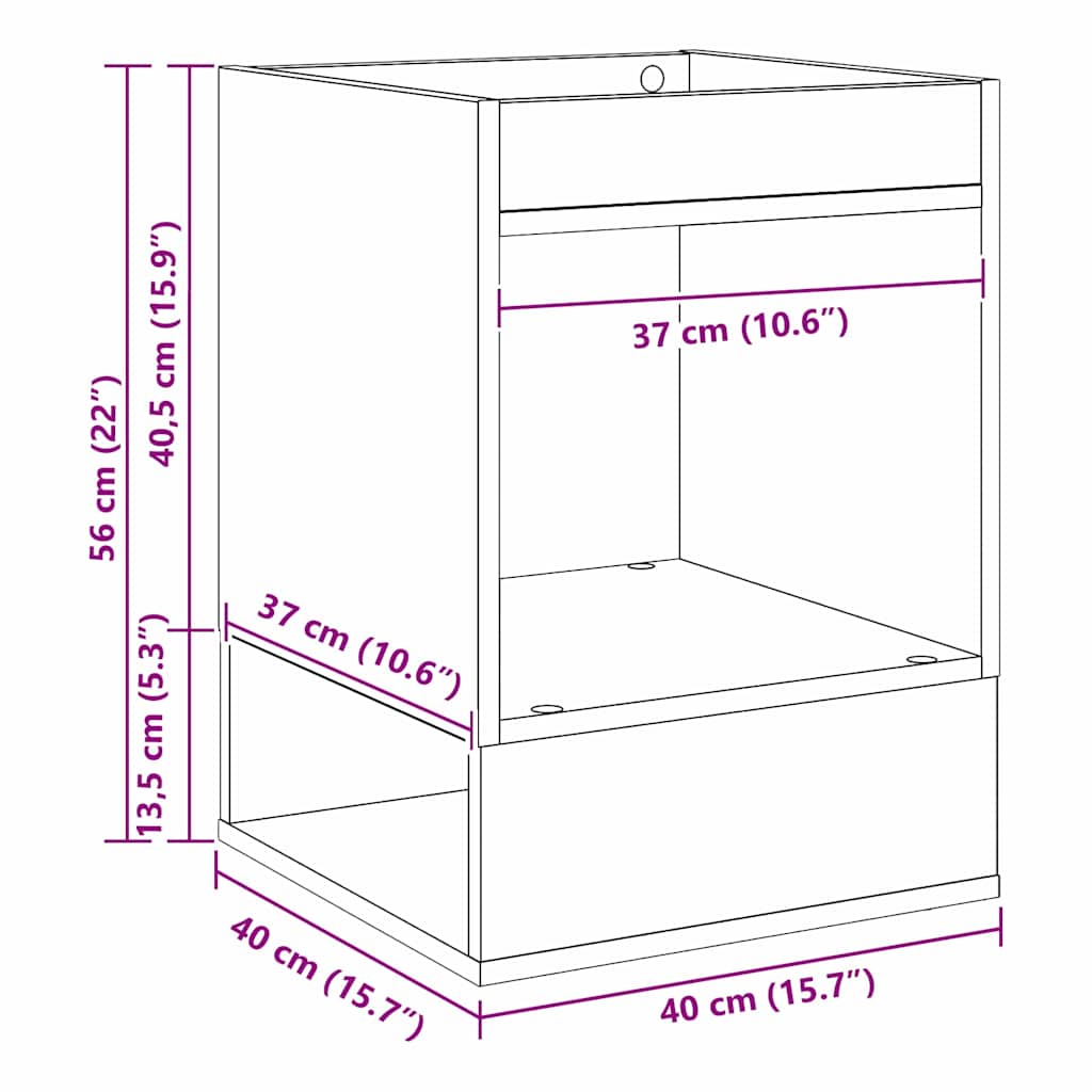 vidaXL Beistelltisch 2 pcs Altholz 40 x 40 x 56 cm Holzwerkstoff