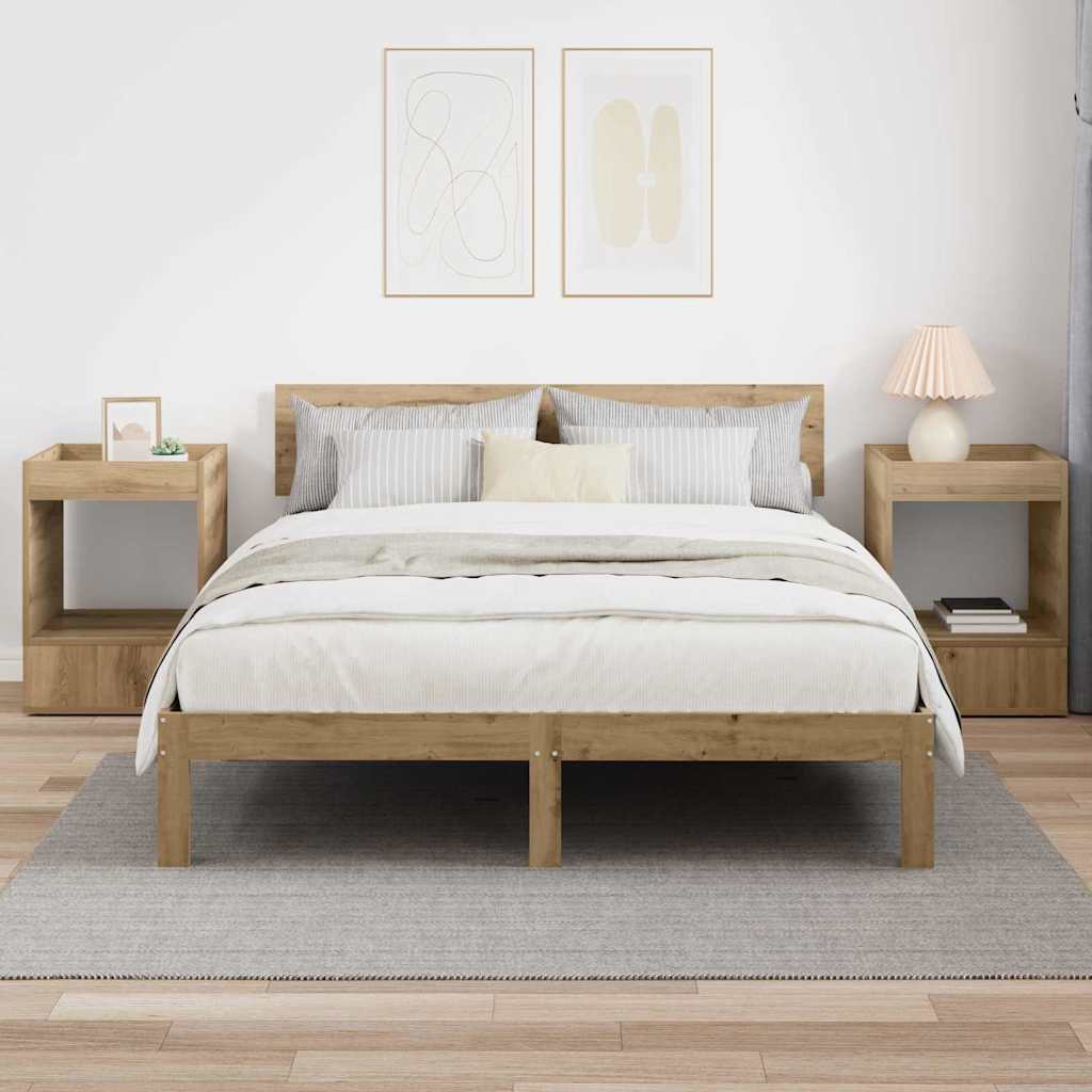 vidaXL Beistelltisch 2 pcs Artisan-Eiche 40 x 40 x 56 cm Holzwerkstoff