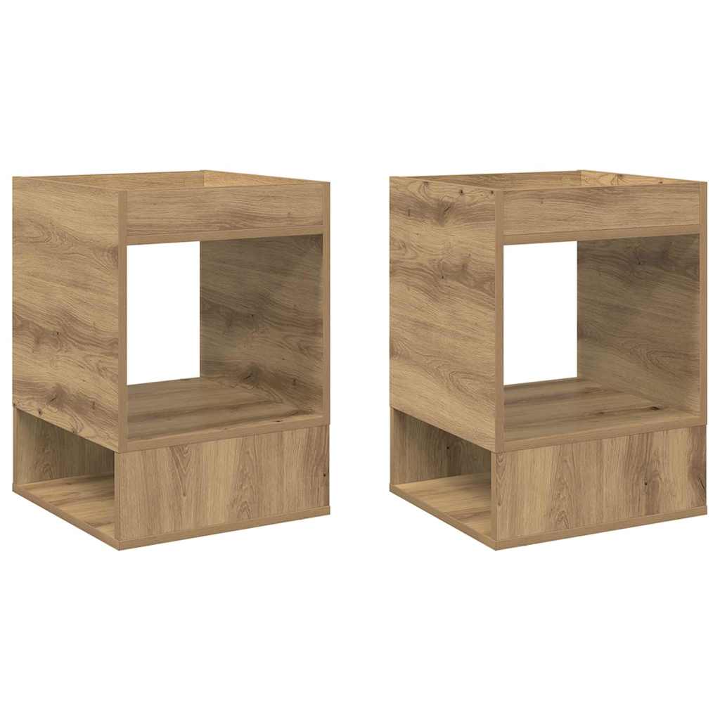 vidaXL Beistelltisch 2 pcs Artisan-Eiche 40 x 40 x 56 cm Holzwerkstoff
