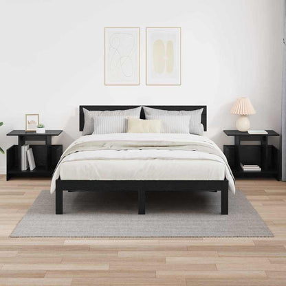 vidaXL TV-Ständer 2 pcs Schwarz Eichen-Optik 50 x 35 x 45 cm