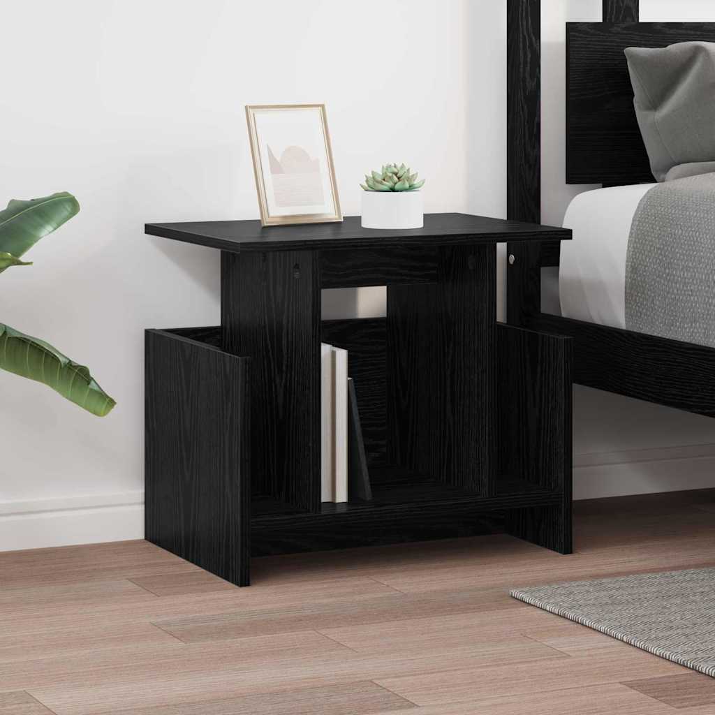 vidaXL TV-Ständer 2 pcs Schwarz Eichen-Optik 50 x 35 x 45 cm