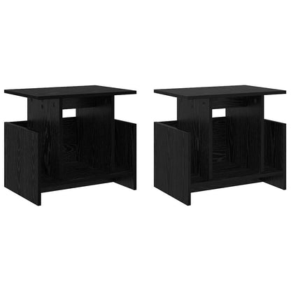 vidaXL TV-Ständer 2 pcs Schwarz Eichen-Optik 50 x 35 x 45 cm