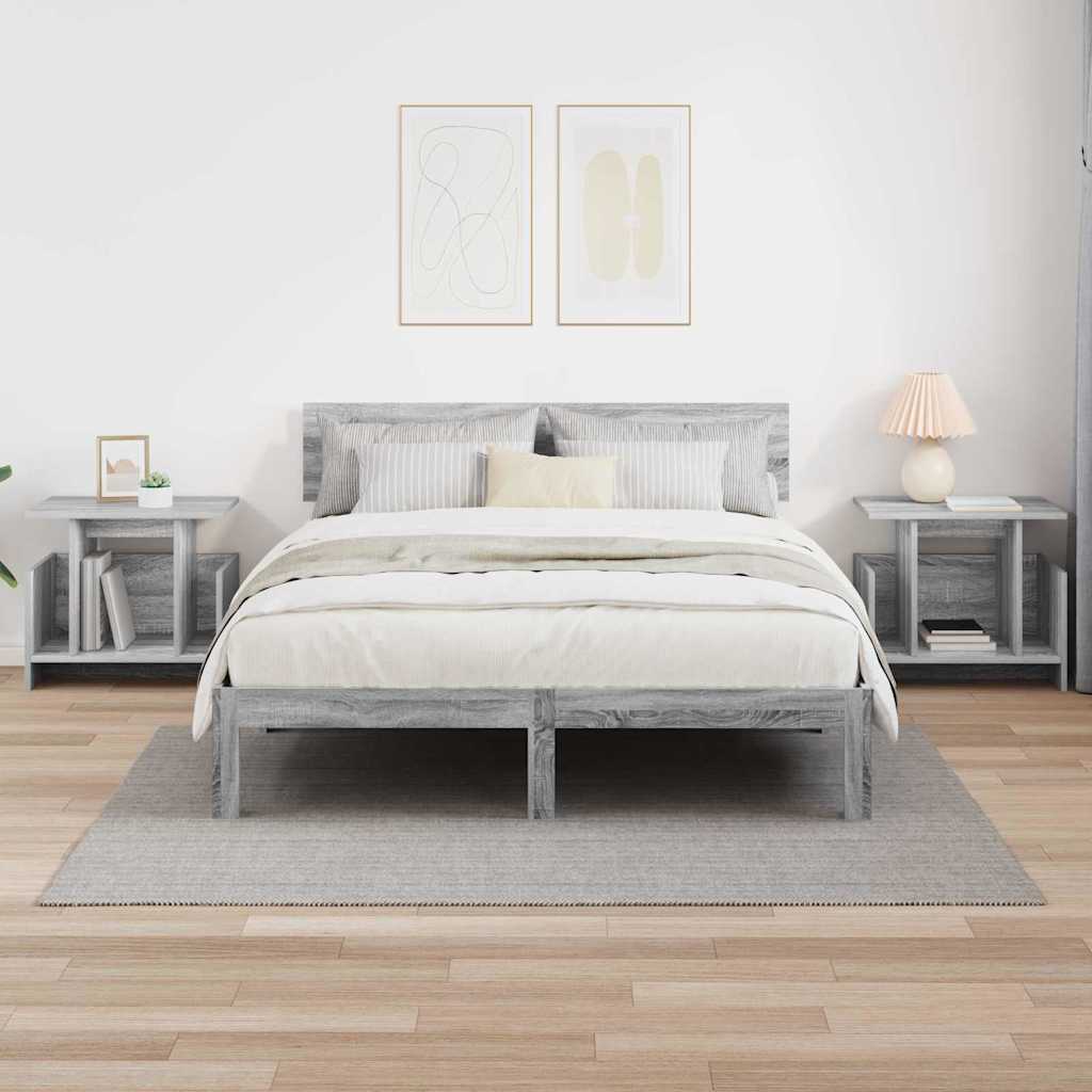 vidaXL TV-Ständer 2 pcs Graues Sonoma 50 x 35 x 45 cm Holzwerkstoff
