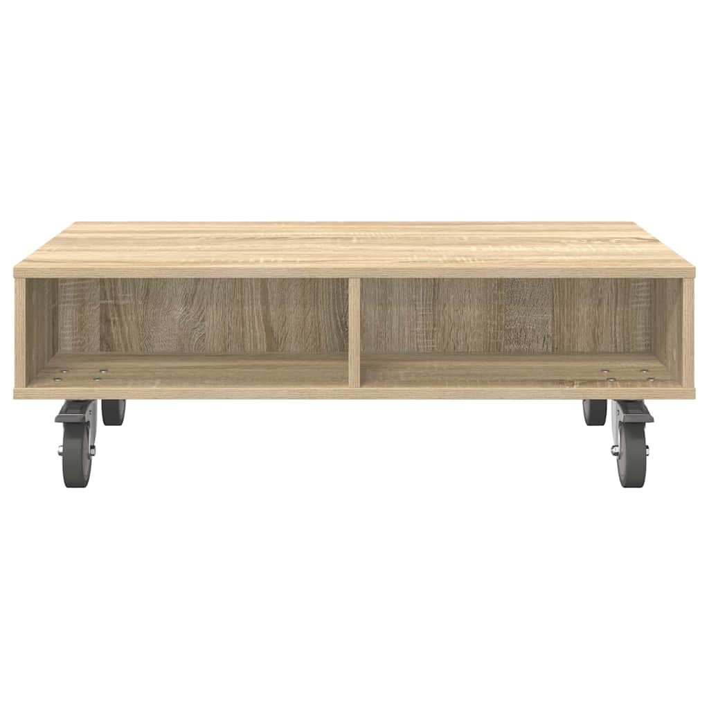 vidaXL Beistelltisch mit Rädern Sonoma-Eiche 90 x 50 x 30 cm