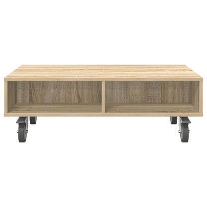 vidaXL Beistelltisch mit Rädern Sonoma-Eiche 90 x 50 x 30 cm
