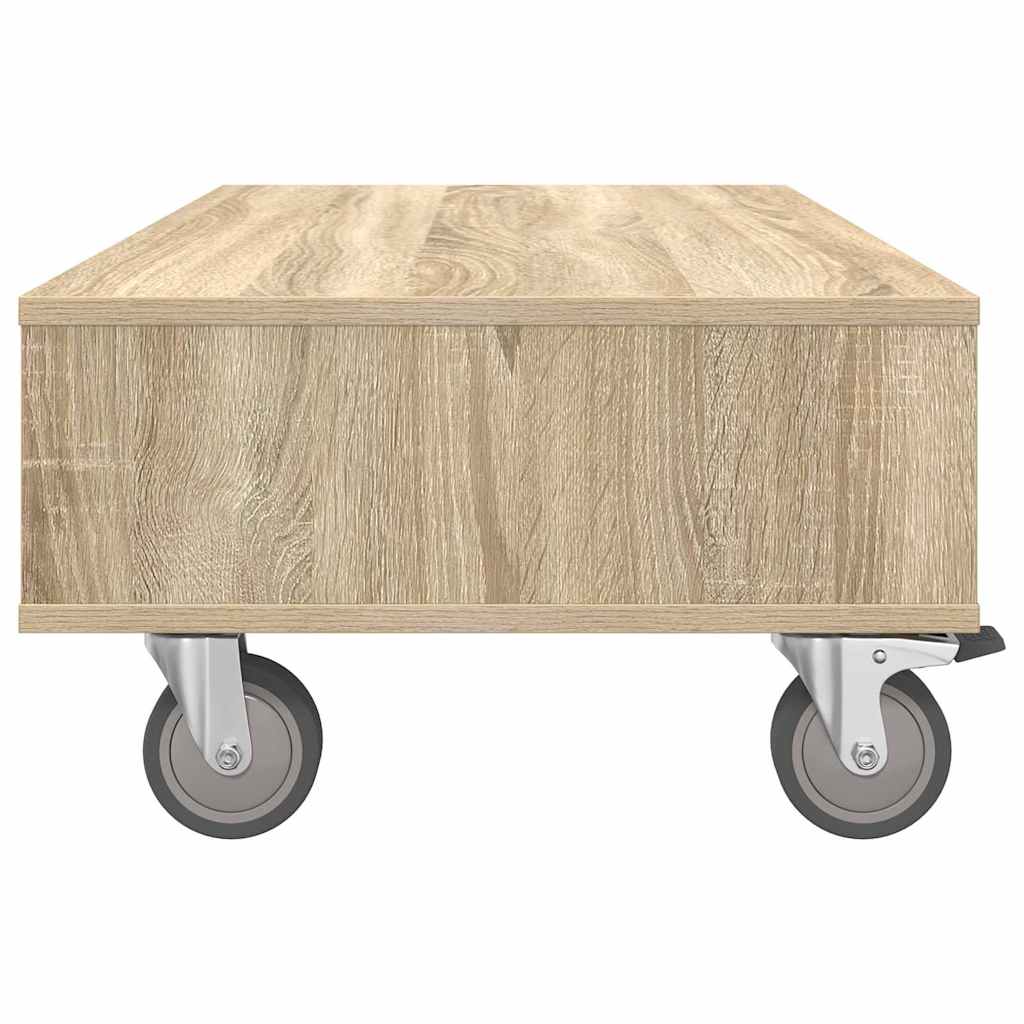 vidaXL Beistelltisch mit Rädern Sonoma-Eiche 90 x 50 x 30 cm