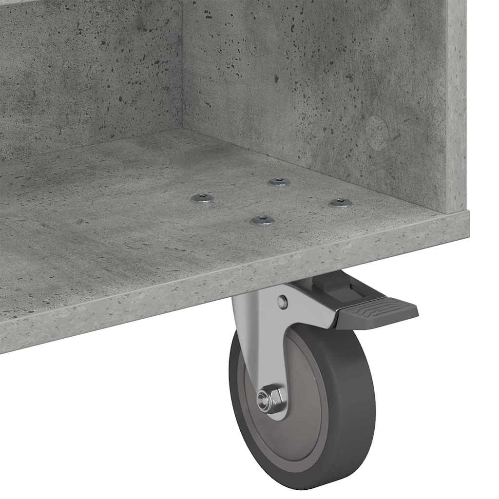 Beistelltisch mit Rädern Beton Grau 90 x 50 x 30 cm