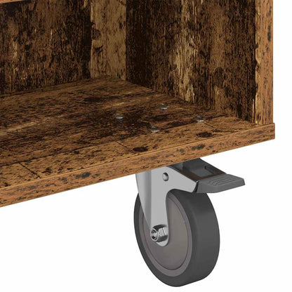 vidaXL Beistelltisch mit Rädern Altholz 90 x 50 x 30 cm Holzwerkstoff