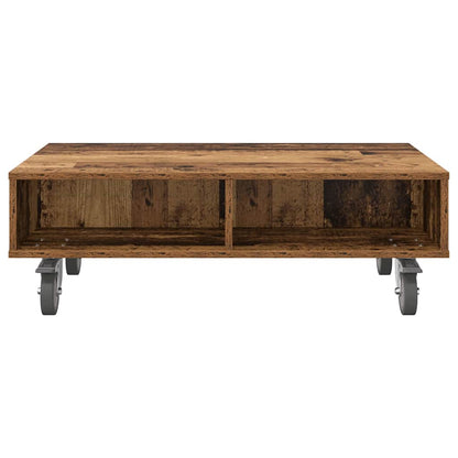 vidaXL Beistelltisch mit Rädern Altholz 90 x 50 x 30 cm Holzwerkstoff