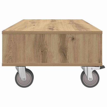 vidaXL Beistelltisch mit Rädern Artisan-Eiche 90 x 50 x 30 cm