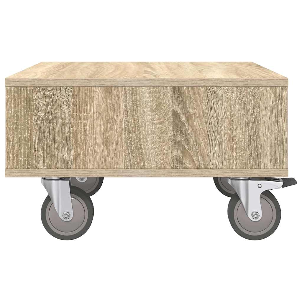 vidaXL Beistelltisch mit Rädern Sonoma-Eiche 50,5 x 50 x 30 cm