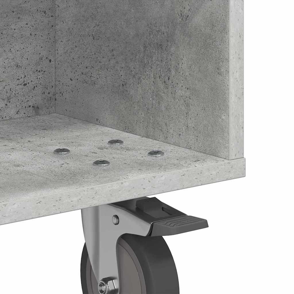 vidaXL Beistelltisch mit Rädern Beton Grau 50,5 x 50 x 30 cm