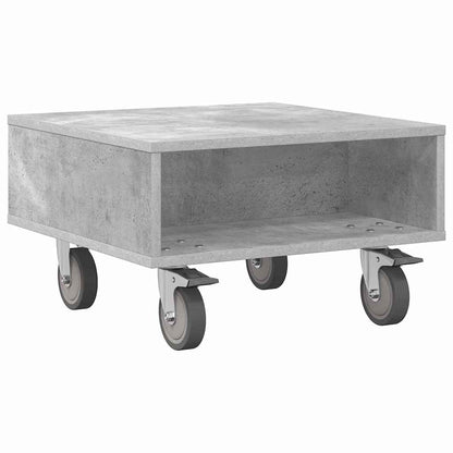 vidaXL Beistelltisch mit Rädern Beton Grau 50,5 x 50 x 30 cm