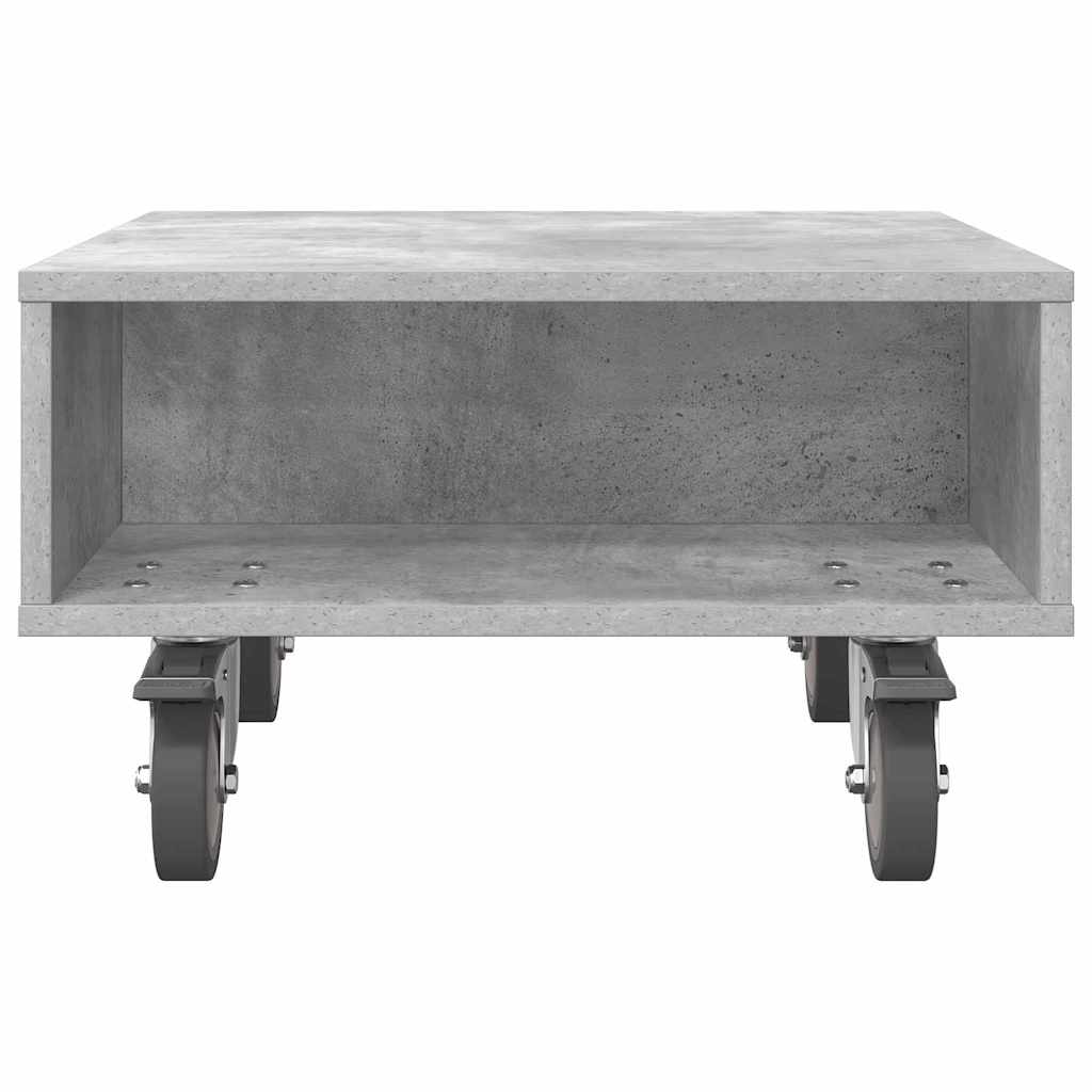 vidaXL Beistelltisch mit Rädern Beton Grau 50,5 x 50 x 30 cm