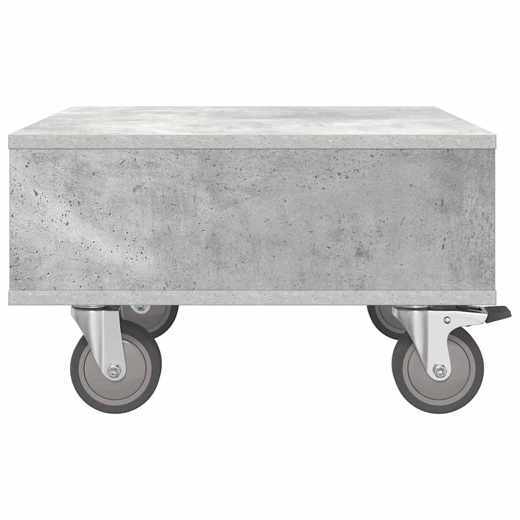 vidaXL Beistelltisch mit Rädern Beton Grau 50,5 x 50 x 30 cm